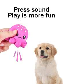 1pc Pet Latex Squeak Toy, Floating Octopus/Shark/Puffer Fish, Self-Entertainment Dog Toy - Multi-Color - Multicolor - View 1