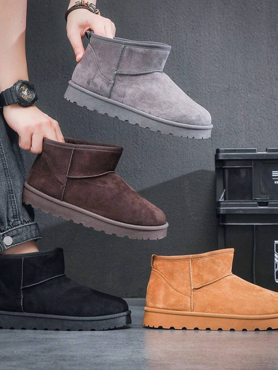 Comodi stivaletti alti da uomo imbottiti in pile, casual, per l'autunno/inverno