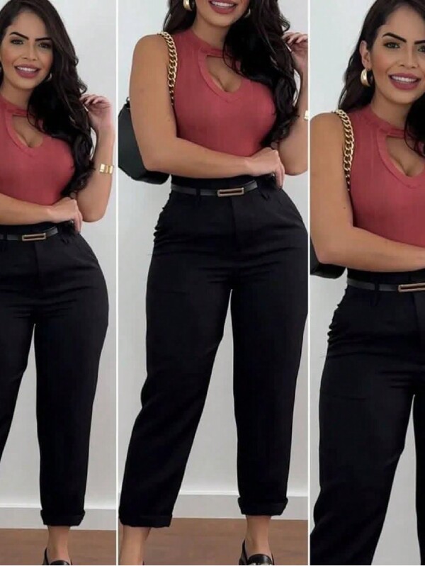 CALÇA FEMININA ALFAIATARIA TENDENCIA CASUAL
