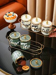 4pcs/Set Plastic Multi-Purpose Storage Jars Containers For Grains, Candies, Cookies, Bread, Suitable For Outdoor, Wedding, Party, Gift, Birthday, Christmas