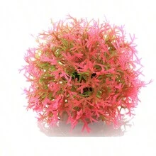 1 个水族箱装饰草球 - PVC 莲花草植物簇，用于鱼缸造景 - 耐用人工水生植物装饰 - 防褪色人工植物装饰