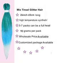 Pre streched Braiding Hair within Sparkling Tinsel Hair Extensions Soft Yaki Texture Easily Crochet Twist Braids Hair Synthetic Box Braiding Hair for Women