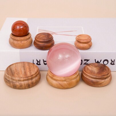 1buc Bază de lemn simplă de epocă pentru minge de cristal - Decor acasă la modă Glob de sticlă Suport de afișare cu bile de cristal, decor pentru casă, decor de cameră