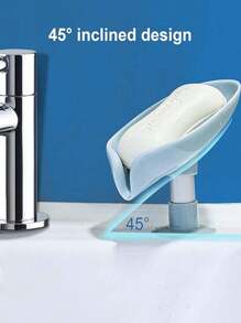 1 包 4 件/2 件/1 件叶形自排水肥皂盒，无钻孔易于清洁的肥皂架，带吸盘，适用于淋浴、浴室、厨房水槽，配有纳米双面胶