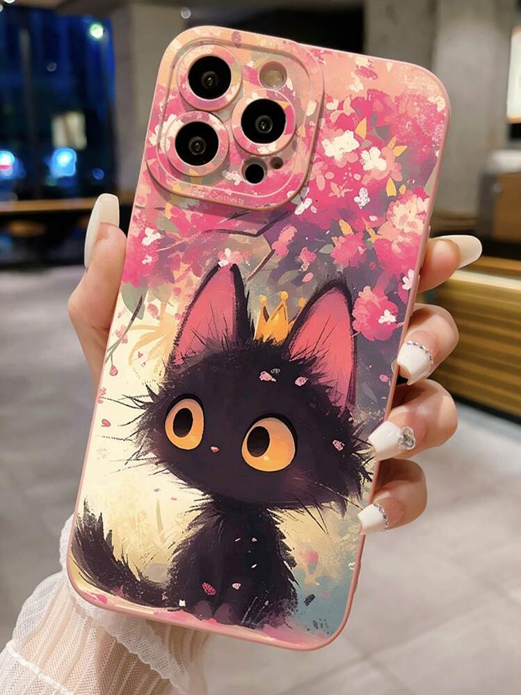 天然シェル♡キラキラ アラビア 黒猫 オリジナルiPhoneケース ピンク 天然シェル♡キラキラ アラビア 黒猫 オリジナルiPhoneケース ピンク