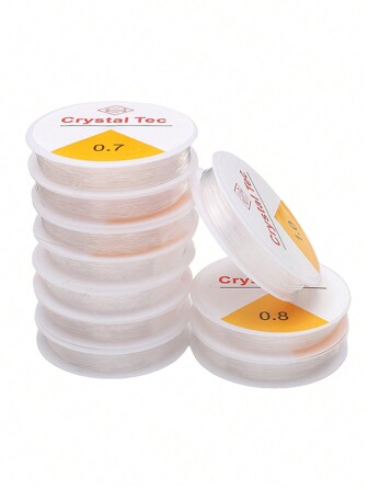 Set de 2 piezas de cuerda elástica de longitud aleatoria para pulseras y collares con hilos de cristal y cuentas, accesorios hechos a mano, materiales y herramientas de joyería DIY