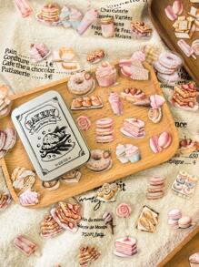 1 Box Of 100pcs Vintage Cute Food Stickers: Bread, Donuts, Strawberry Cakes - Multicolor - View 9