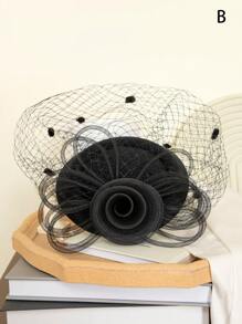 HITYfascinator 1pc Elegant Bowknot Fascinator, Polyester Fiber Hair Clip, Suitable For Party, Palace Style All Seasons