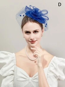 HITYfascinator 1pc Elegant Bowknot Fascinator, Polyester Fiber Hair Clip, Suitable For Party, Palace Style All Seasons