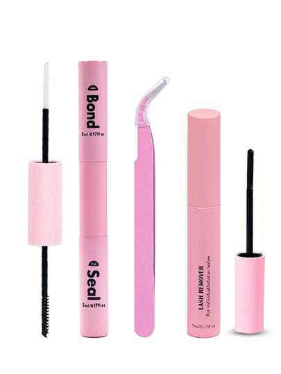 Lash Bond And Seal 10ml Lipici individual pentru gene și sigiliu Super Strong Hold Extensions Lash și Lash Remover 5ml Kit cu pensete Lipici pentru gene, Lipici pentru gene