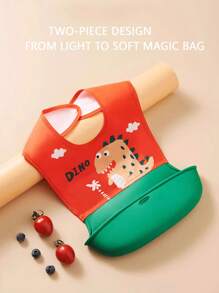 Waterproof Silicone Baby Bib Soft Food Catching Pocket Feeding Apron For Infant Toddler Baby Weaning Mealtime - Cute Dragon - View 10