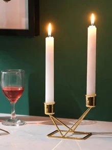4pcs Electroplated Straight Candlesticks, European Style Long Stem Candle Holders For Home, Romantic Candlelight Dinner, Wedding, Birthday, Valentine's Day - Gold, Silver, Red, White, Black, Green, Blue, Pink, Purple, Bronze - Straight Shape - View 8