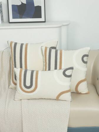 1 Pc Luxury Embroidered Circle Towel Pillow Cover - Soft & Stylish Home Decor - Handmade, Durable, And Chic