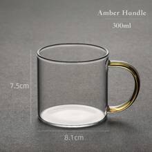 300ML Thick Heat Resistant Transparent Clear Borosilicate Glass Milk Espresso Coffee Breakfast Drinking Tea Tasting Cup Teacup Mug Tumbler With Handle For Hot Drinks Drinkware Accessories