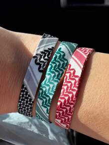 1 pieza Brazalete de tela de moda, brazalete boho trenzado minimalista, unisex, gran regalo