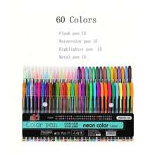 Set de 12/18/36/48/60 bolígrafos de gel brillantes de colores neutros, bolígrafos de colores especiales luminosos con estrellas brillantes, bolígrafos de colores de caramelo fluorescentes, bolígrafos de color neutros de 1.0 mm (estilo y color aleatorios) para niños, cristianos, coloreo, útiles escolares