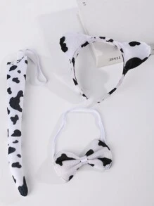 Set de 3 bentițe cu desene animate, include urechi de iepure, pisică și tigru, papion și coadă - Multicolor - Vizualizare 4