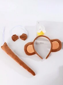 Set de 3 bentițe cu desene animate, include urechi de iepure, pisică și tigru, papion și coadă - Multicolor - Vizualizare 10