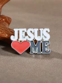 1 Stück elegante "JESUS LIEBT MICH" Buchstaben Legierung Brosche, vielseitig einsetzbare Dekoration für Kleidung, Rucksack, geeignet für den täglichen Gebrauch, Versammlungen, Feste, Party Accessoires zum Valentinstag
