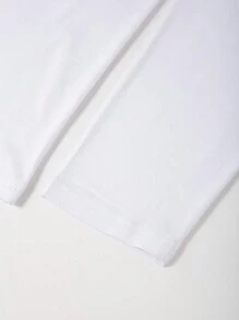 Spring & Autumn New Casual Loose Plus Size Men's Fashion Sports Fitness Beach Holiday Round Neck Long Sleeve T-Shirt - White - View 5