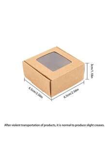 20 件/10 件/5 件 - 方形牛皮纸盒，带透明窗口，迷你香皂礼品盒，用于包装珠宝展示婚礼派对礼品，可折叠纸质礼品盒，用于派对婚礼包装