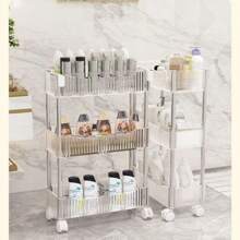1pc Transparent Acrylic Storage Cart, Kitchen, Living Room, Bedroom, Multi-Layer Cart Storage Rack,Mobile Transparent Storage Rack, Small Cart, Cosmetics, Bedroom Bookshelf, Living Room Snacks, Multi-Layer Storage Rack, Bathroom Outdoor Decor