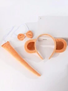 Set de 3 bentițe cu desene animate, include urechi de iepure, pisică și tigru, papion și coadă - Multicolor - Vizualizare 34