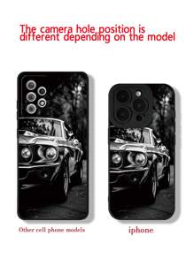 苹果精密穿孔边缘黑色汽车喷漆防震手机壳兼容 P14 Pro Max、P13、P11 卡通、P12、XR 卡通、7 8 GES2、XS，兼容 P15、P16、P16 Pro、Android Galaxy S24、A03s、A03 Core、A04、A12、A13、A14、A21s、A22、A23、A24、A32、A33、A34、A51、A52、A53、A54、A71、A72、A73、S20 FE、S21、S22、Redmi 9、9A、10A、10C、Redmi Note 9、10、11、12、12C 防水防摔防刮