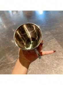 1pc 300ml Rhinestone Heart-Shaped Stainless Steel Cup, Coffee Mug, Creative Handmade Portable Cup, Shiny Design, Suitable For Car, Office, Home Use, Also An Ideal Back-To-School Gift - Silver - View 6
