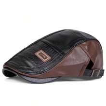 1pc Men's PU Leather Patchwork Newsboy Cap Warm Casual Hat, Suitable For Outdoor, Business, Party In Autumn/Winter - Multicolor - View 14