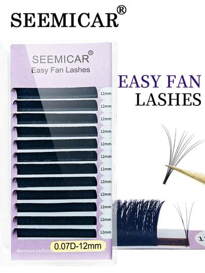 SEEMICAR 12 Reihen C 0,07 Dicke Leicht Fächernde Volumen Wimpern Bloom Auto Fächer Wimpern Leicht Fächernde Wimpern Hochwertige Wimpern Zubehör