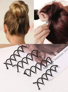 4 Stück/10 Stück Metall Spiral Haarclips für Hochsteckfrisuren, Winterhaaraccessoires für Frauen in Schwarz, Gold, Silber und Roségold zum Stylen von Frauenhaaren oder für den Einsatz in Make-up-Wäschen, Salon-Coiler, DIY-Haarknoten, Haarnadeln, Haarknoten-Maker, Haarteile, Haarstyling-Pins, Schulsachen