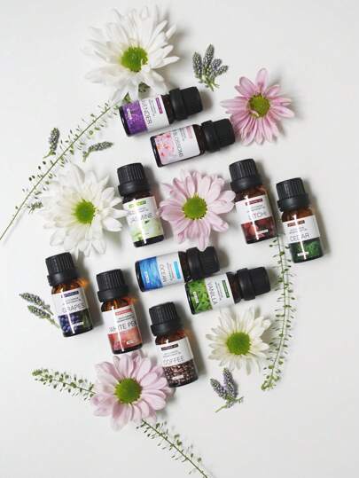 10毫升薰衣草、茉莉、樱花、香草、海洋、雪松、葡萄、咖啡、荔枝、白桃香氛精油（水溶性）补充装，空气清新剂，空气清新油