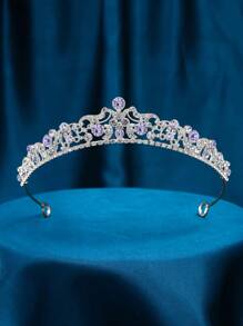 1 件时尚优雅女士公主皇冠，婚礼派对新娘发饰 - 銀色 - 查看 4