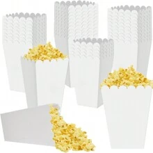 24/12pcs/1pc White Popcorn Boxes, 5.6 X 10.7 X 7.6 Cm Mini Popcorn Boxes For Movie Theater Decor, Disposable Popcorn Containers For Party, One-Time Use Snack Popcorn Bags - Multicolor - View 10