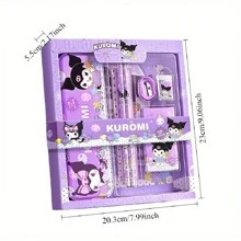 Sanrio Sanrio Black Cat Deluxe 12pcs Stationery Set - Includes Pencil Case, Pencils, Crayons, Eraser And Ruler, Suitable For School Supplies, Teen Awards And Gifts,Back To School