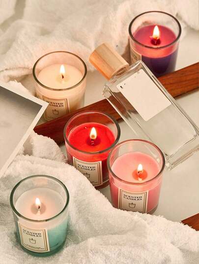 1 Pieza Vela de aromaterapia con regalo de mano para festivales, confesión, propuesta, decoración de atmósfera romántica, vela de cera de soja sin humo en vaso de vidrio, regalo de boda, creador de atmósfera para el Día de San Valentín