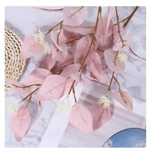 2 Stücke künstlicher Eukalyptuszweig, Fake-Eukalyptusblätter-Zweig, Echte Berührungsblätter für Sträuße, Hochzeit, Halloween, Valentinstag, Muttertag, Festliche Blumenarrangements, Vasenstrauß, Scheunenhochzeitsdekoration (Vase nicht enthalten) - 2Stk - Übersicht 4