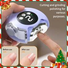 1pc Portable Handheld 2 In 1 Electric Automatic Nail Clipper Polishing Fingernail Trimmer Manicure, Advanced Smart Nail Care Pro - Anti-Pinch, With LED Light, Effortless Fingernail Trimming, The Whole Family Can Use It, A Good Choice For Giving Gifts To Friends And Family, A Good Gift For Thanksgiving And Christmas