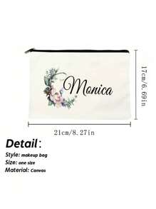Custom Name Cosmetic Bag - Personalized Makeup Pouch With Zipper, Lightweight Travel Organizer For Toiletries, Coin Purse, Gift For Her, Perfect For Travel, Party, Vacation (Design Your Own)