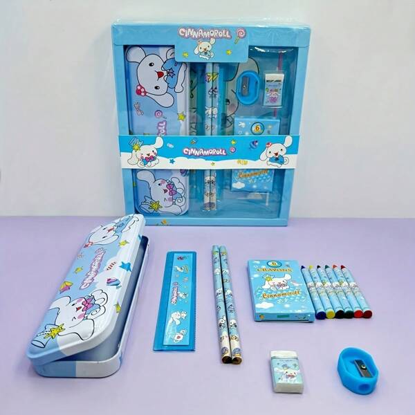 Sanrio Sanrio Black Cat Deluxe 12pcs Stationery Set - Includes Pencil Case, Pencils, Crayons, Eraser And Ruler, Suitable For School Supplies, Teen Awards And Gifts,Back To School