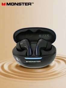 MONSTER MQT36 Bluetooth Headphones, Featuring HD Surround Stereo Sound, Deep Bass, Sensitive Microphone, Intelligent Noise Cancellation, Low-Latency Recording And Calling, Waterproof And Sweatproof, Long Battery Life, Comfortable And Simplistic Business Wireless Earbuds