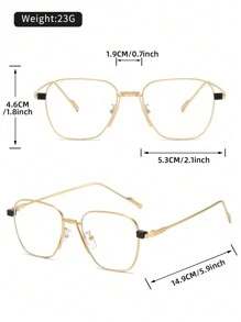 1 Pair Metal Frame Unisex Glasses, On