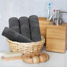 1 pieza Juego de Toalla de Baño/Toalla de Mano/Toalla Facial (Toalla de Baño + Toalla de Mano + Toalla Facial), con borde de satén con cinta, espesado y absorbente y suave, para uso adulto en el hogar para lavarse la cara, bañarse, secar las manos, sin pelusa, adecuado para gimnasio, spa, natación, decoración de otoño para el hogar, baño, regreso a la escuela, para salón de belleza