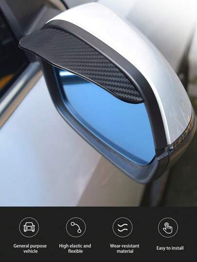2 件/套加厚碳纤维汽车后视镜雨挡，通用汽车挡风玻璃雨挡