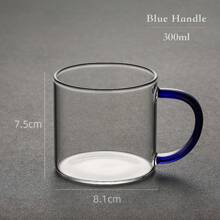 300ML Thick Heat Resistant Transparent Clear Borosilicate Glass Milk Espresso Coffee Breakfast Drinking Tea Tasting Cup Teacup Mug Tumbler With Handle For Hot Drinks Drinkware Accessories