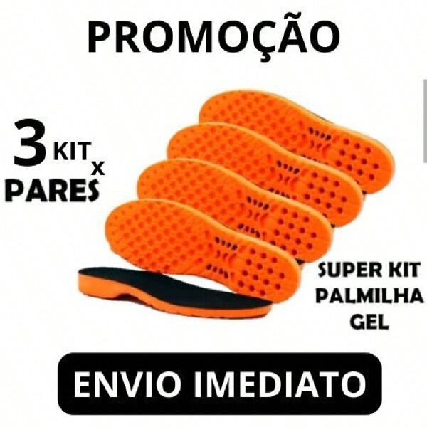 Kit 3 Pares de Palmilha de Gel P.u Confortável e Flexível Barato Promoção