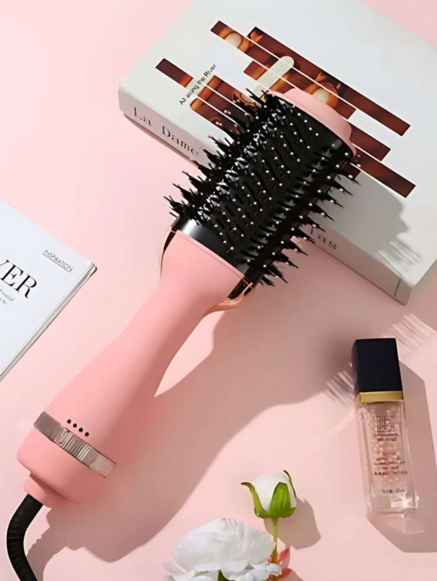 Hot Electric Hair Straightener Dryer Brush With 3 In1 Hair Styler - Hồng - Xem 1