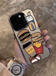 1 pieza Funda protectora para teléfono con forma de hamburguesa de moda, compatible con iPhone11/12/13/14/15/16/16PRO/16PROMAX, Serie GalaxyA05/A15/A25/A35/A53/A54/A55/S23/S24ULTRA