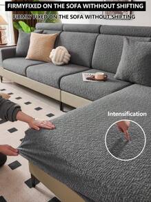 1pc Stretch Sofa Cover, Universal Four Seasons Anti-Slip Anti-Splash Full Wrap Fabric Thicker Sofa Seat Cushion Cover, Machine Washable Sofa Throw Blanket, Dustproof And Dirt-Resistant Home Decor Pet Friendly Protector Fits L-Shaped Sofa And 1/2/3/4 Seater For Bedroom, Office, Living Room